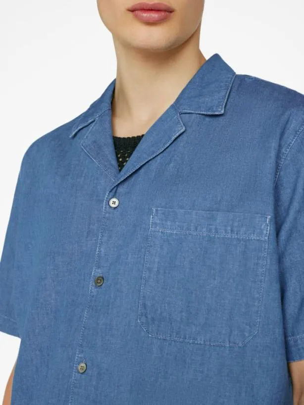 Frame Chambray Camp Collar Shirt In Salt Water Salt Water Men Shirts Frame Chambray Camp Collar Shirt In Salt Water Salt Water Men Shirts