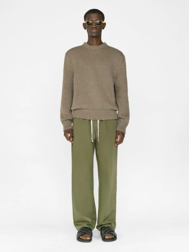 Frame Chunky Cotton Sweater In Taupe Taupe Men Sweaters and Hoodies