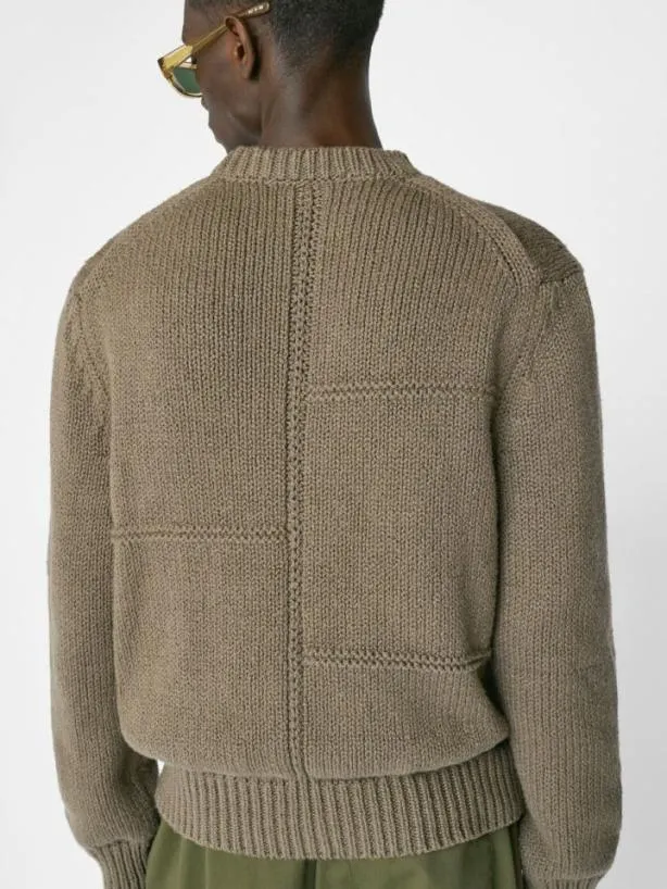 Frame Chunky Cotton Sweater In Taupe Taupe Men Sweaters and Hoodies