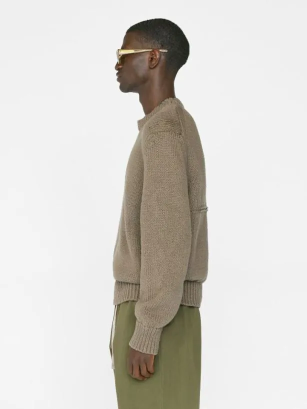 Frame Chunky Cotton Sweater In Taupe Taupe Men Sweaters and Hoodies