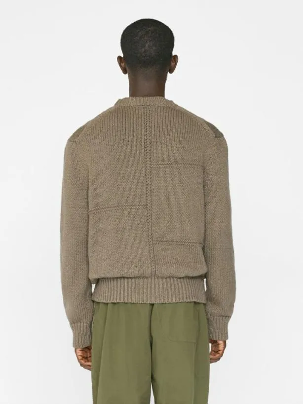 Frame Chunky Cotton Sweater In Taupe Taupe Men Sweaters and Hoodies