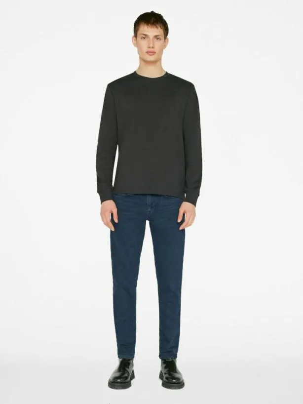 Frame Duo Fold Long Sleeve Crew In Noir Noir Men Tees Frame Duo Fold Long Sleeve Crew In Noir Noir Men Tees
