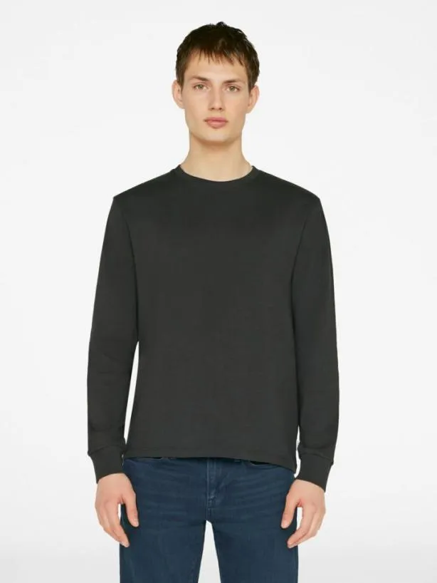 Frame Duo Fold Long Sleeve Crew In Noir Noir Men Tees Frame Duo Fold Long Sleeve Crew In Noir Noir Men Tees