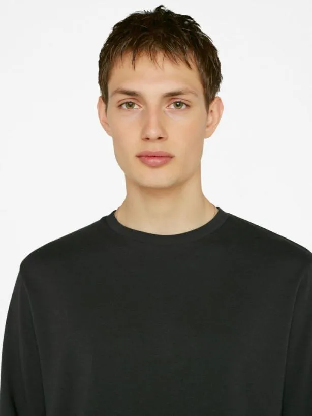 Frame Duo Fold Long Sleeve Crew In Noir Noir Men Tees Frame Duo Fold Long Sleeve Crew In Noir Noir Men Tees