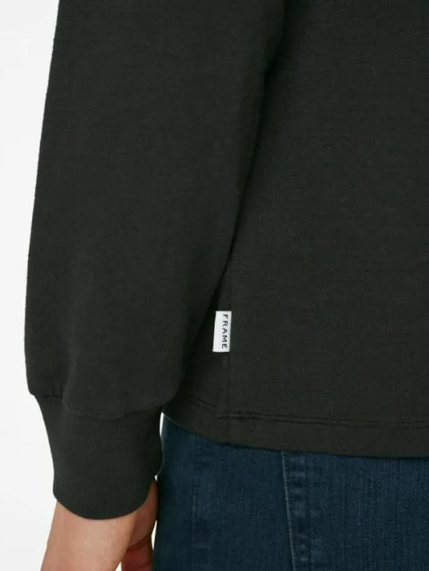 Frame Duo Fold Long Sleeve Crew In Noir Noir Men Tees Frame Duo Fold Long Sleeve Crew In Noir Noir Men Tees