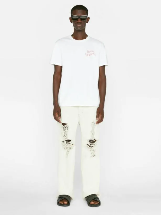 Frame Graphic Tee In Blanc Pop Rose Blanc W Pop Rose Men Tees Frame Graphic Tee In Blanc Pop Rose Blanc W Pop Rose Men Tees