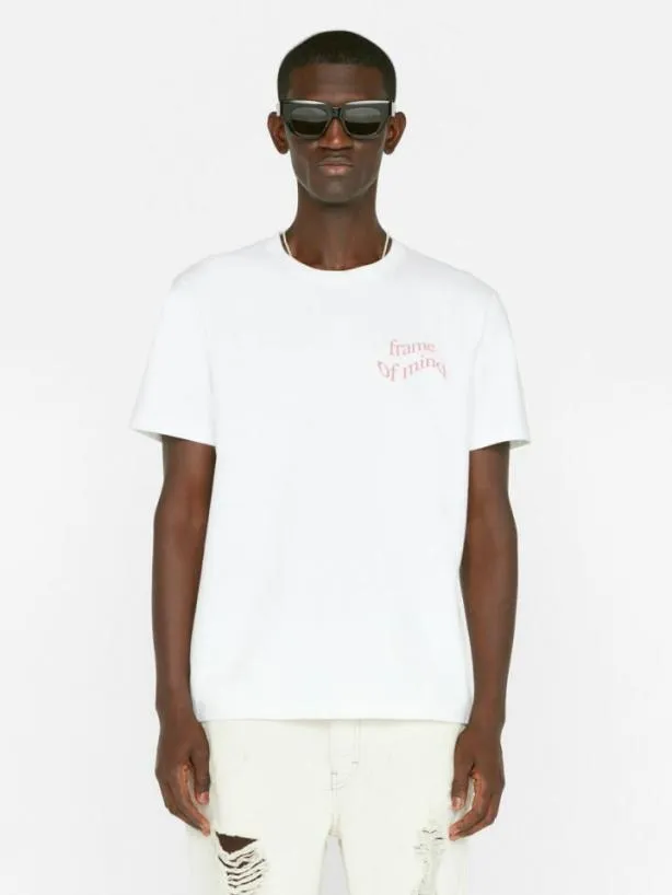Frame Graphic Tee In Blanc Pop Rose Blanc W Pop Rose Men Tees Frame Graphic Tee In Blanc Pop Rose Blanc W Pop Rose Men Tees