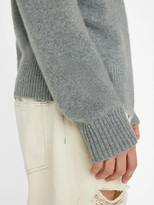Frame Lightweight Cashmere Sweater In Gris Gris Men Sweaters and Hoodies