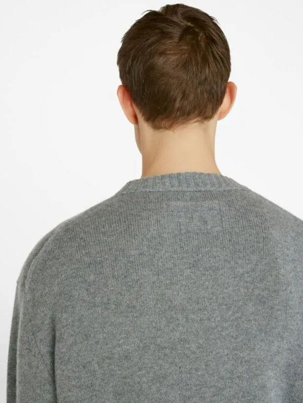 Frame Lightweight Cashmere Sweater In Gris Gris Men Sweaters and Hoodies