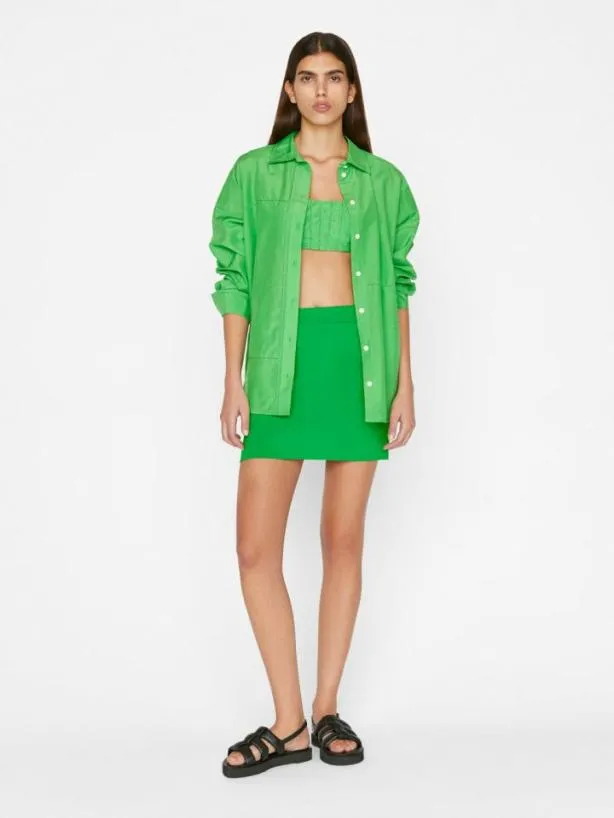 Frame Mini Skirt In Bright Peridot Bright Peridot Women Skirts and Shorts