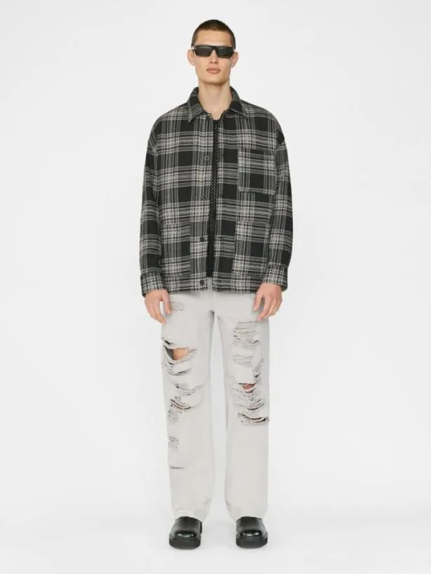 Frame Padded Checked Flannel Overshirt In Noir Noir Men Shirts Frame Padded Checked Flannel Overshirt In Noir Noir Men Shirts