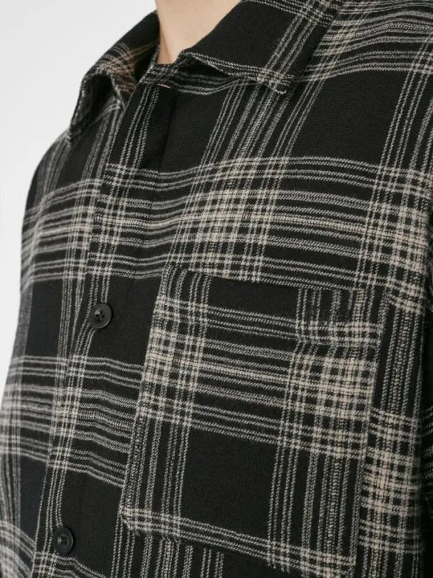 Frame Padded Checked Flannel Overshirt In Noir Noir Men Shirts Frame Padded Checked Flannel Overshirt In Noir Noir Men Shirts