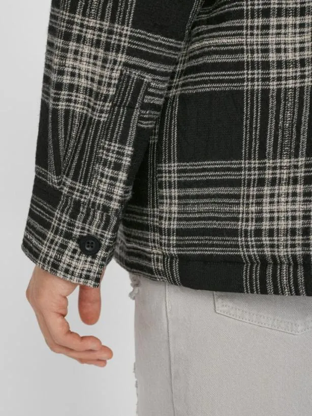 Frame Padded Checked Flannel Overshirt In Noir Noir Men Shirts Frame Padded Checked Flannel Overshirt In Noir Noir Men Shirts