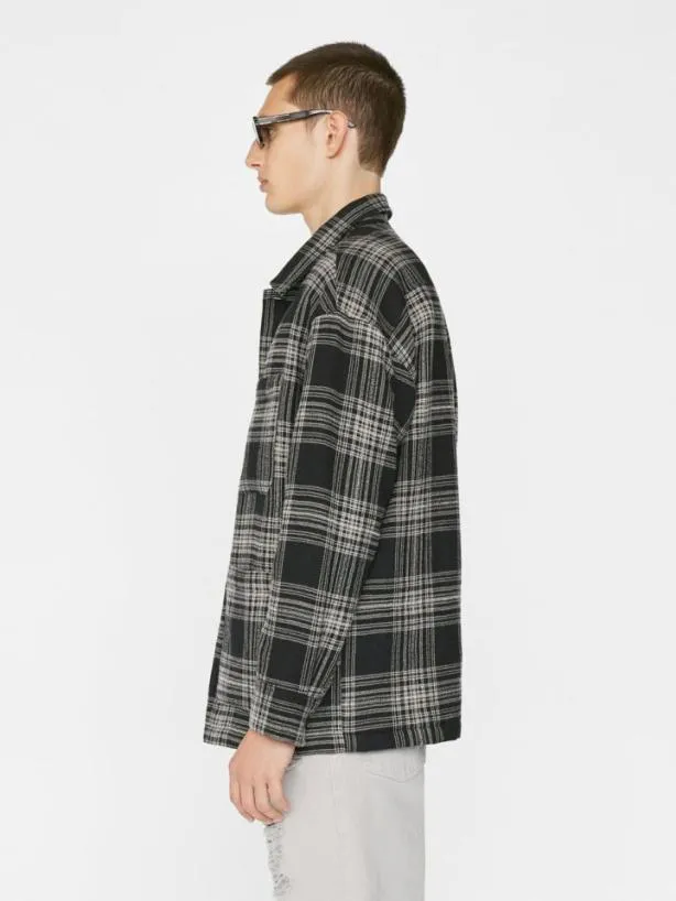 Frame Padded Checked Flannel Overshirt In Noir Noir Men Shirts Frame Padded Checked Flannel Overshirt In Noir Noir Men Shirts