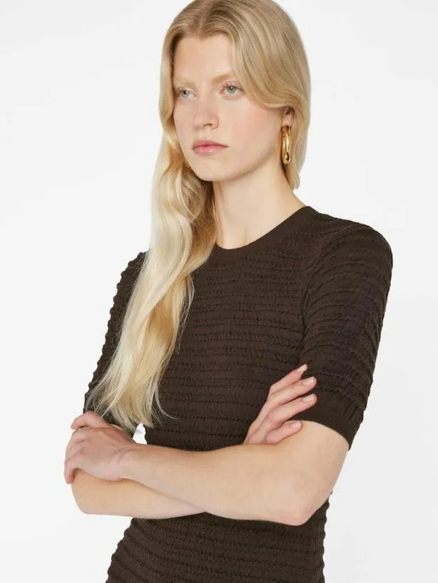 Frame Smocked Knit Dress In Espresso Espresso Women Dresses and Jumpsuits Frame Smocked Knit Dress In Espresso Espresso Women Dresses and Jumpsuits