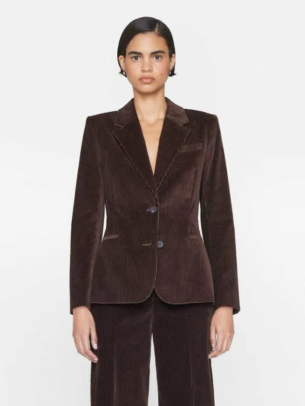 Frame The Corduroy Femme Blazer In Espresso Espresso Women Jackets and Coats