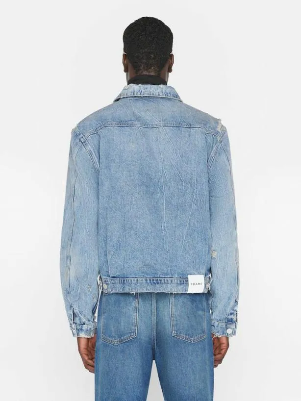 Frame Vintage Lined Jacket In Mar Azul Destruct Mar Azul Destruct Men Jackets and Coats Frame Vintage Lined Jacket In Mar Azul Destruct Mar Azul Destruct Men Jackets and Coats