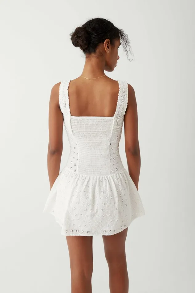 Frankies Bikinis Christa Eyelet Mini Dress Angel039s Wing Women Dresses