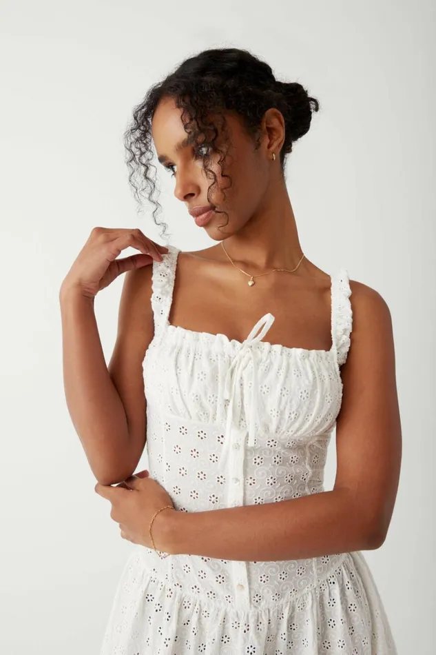 Frankies Bikinis Christa Eyelet Mini Dress Angel039s Wing Women Dresses