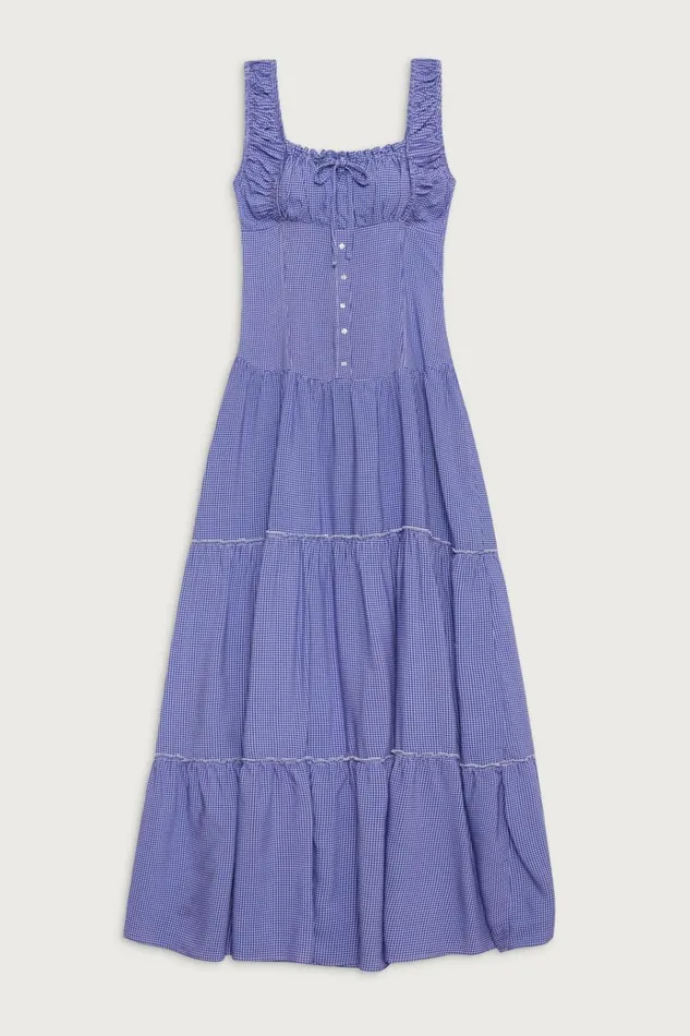 Frankies Bikinis Christabelle Ruffle Maxi Dress Sailor Gingham Women Dresses