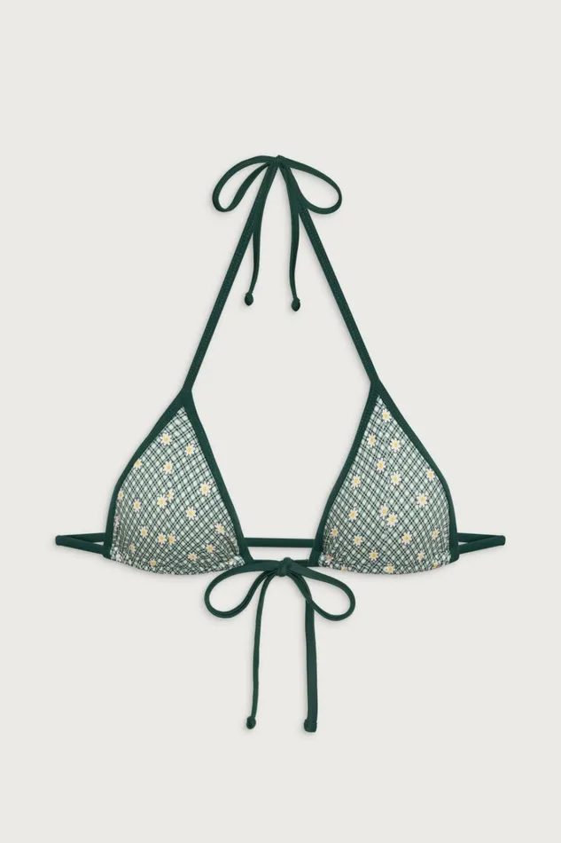 Frankies Bikinis Coastal Halter Gingham Bikini Top Orchard Picnic Women Bikinis