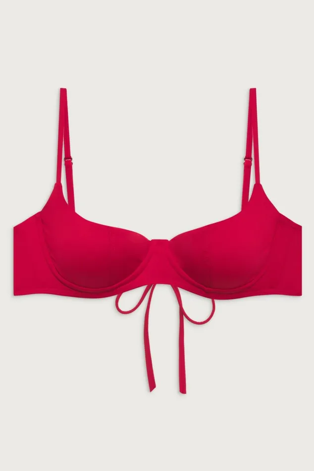 Frankies Bikinis Cola Underwire Bikini Top True Red Women Forever Collection