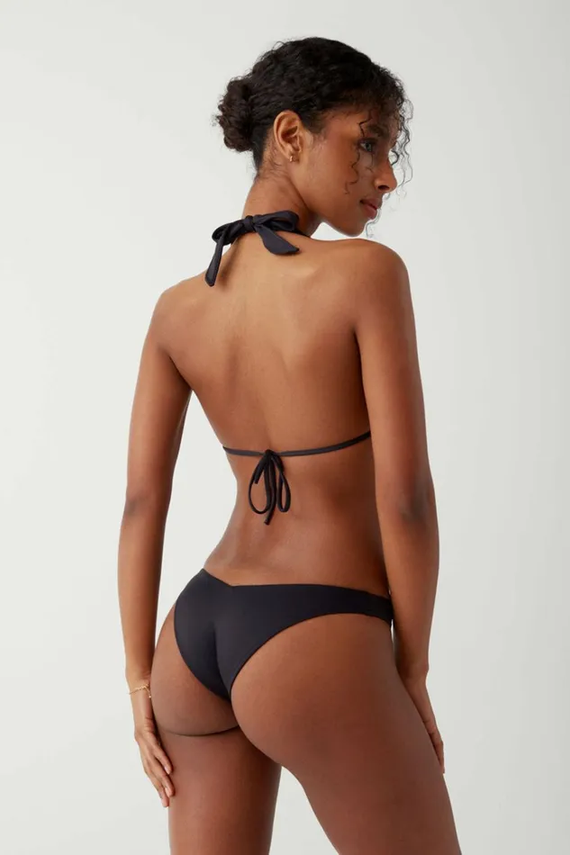 Frankies Bikinis Diana Halter Bikini Top Black Women Forever Collection