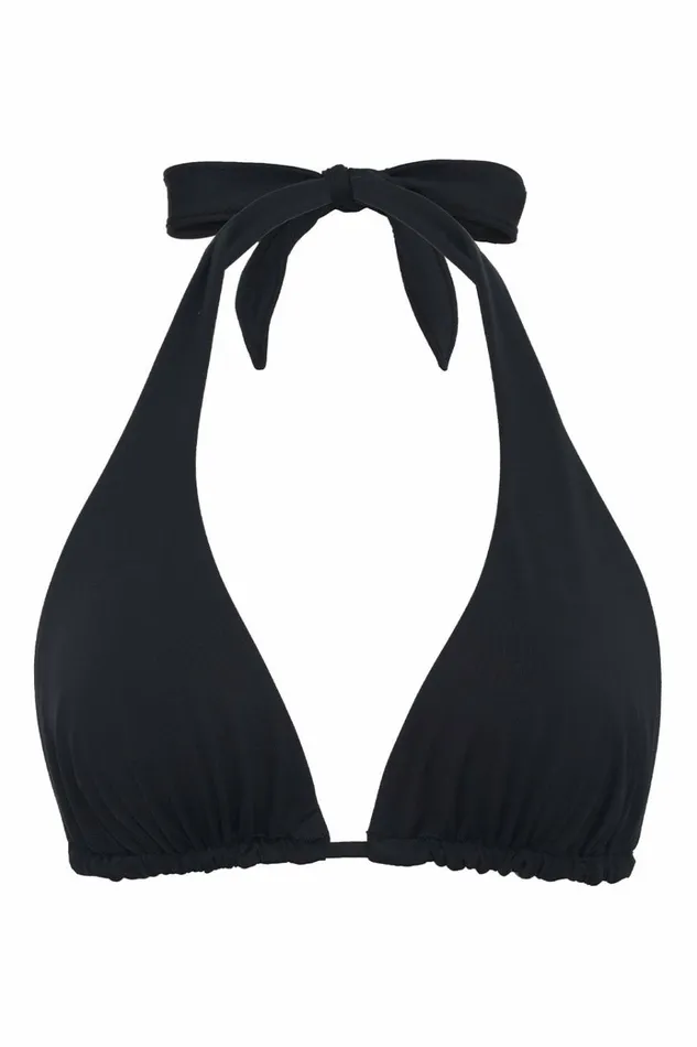 Frankies Bikinis Diana Halter Bikini Top Black Women Forever Collection