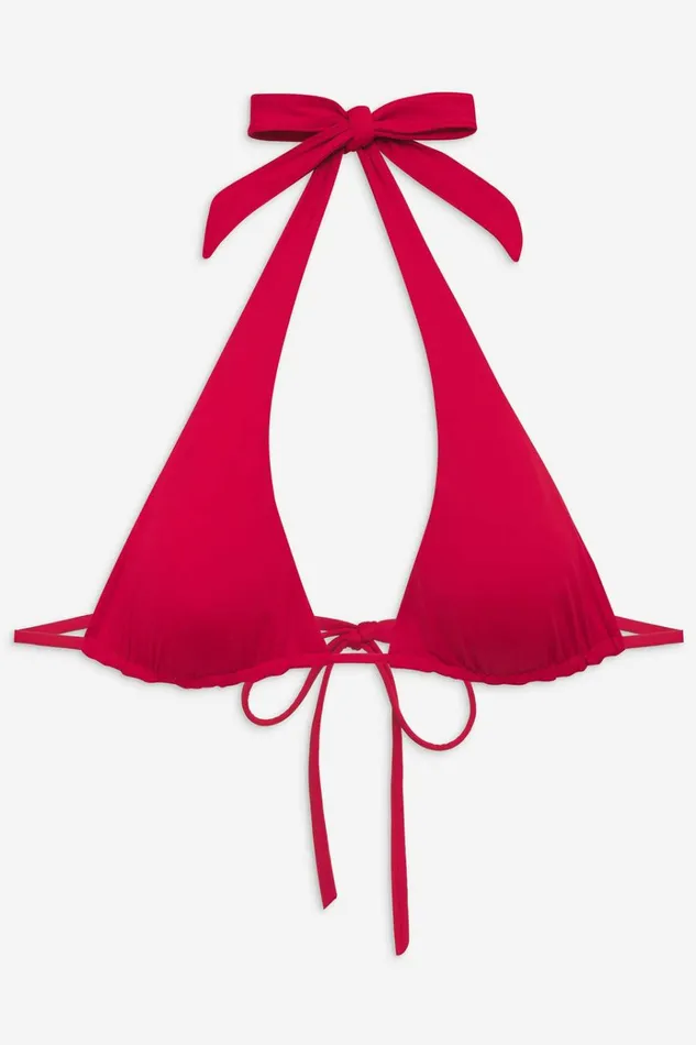 Frankies Bikinis Diana Halter Bikini Top True Red Women Forever Collection