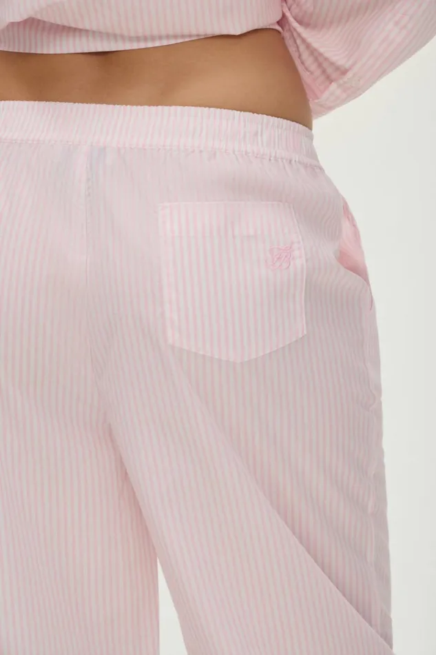 Frankies Bikinis Easy Striped Sleep Pants Pink Stripe Women Bottoms
