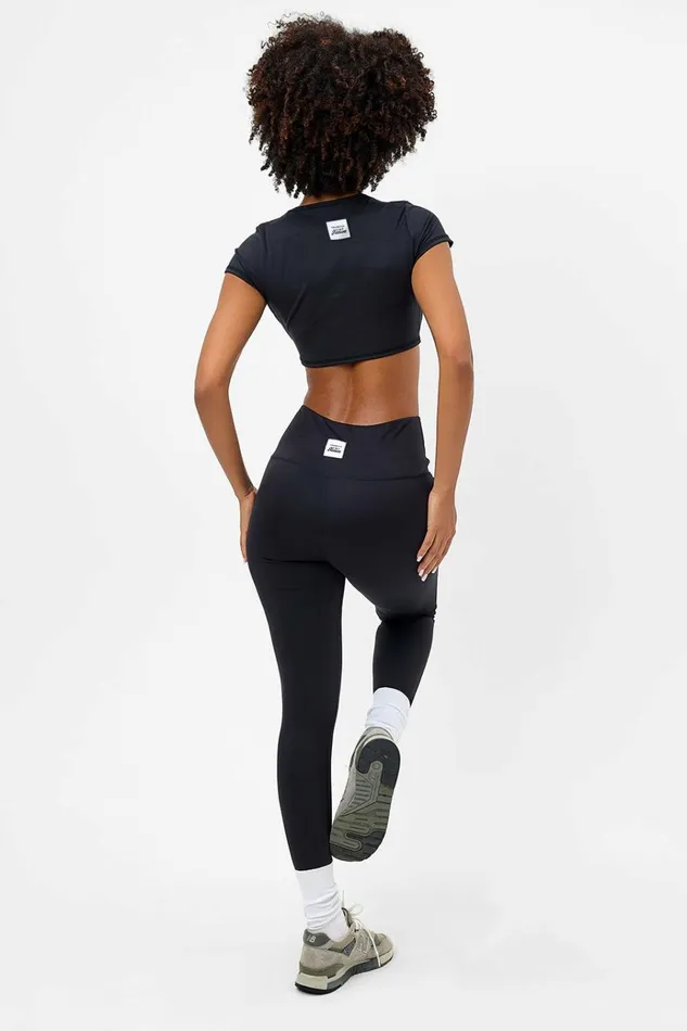 Frankies Bikinis Lively High Waist Legging Black Women Active