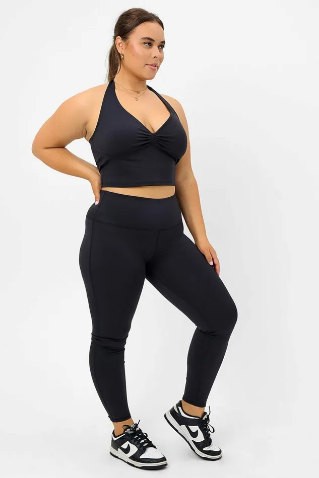 Frankies Bikinis Lively High Waist Legging Black Women Active