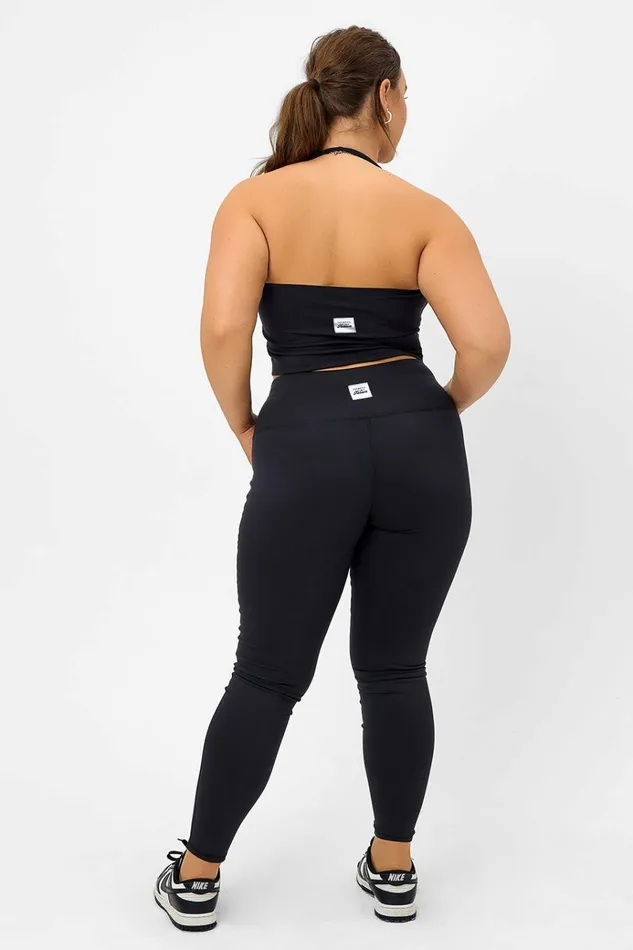 Frankies Bikinis Lively High Waist Legging Black Women Active