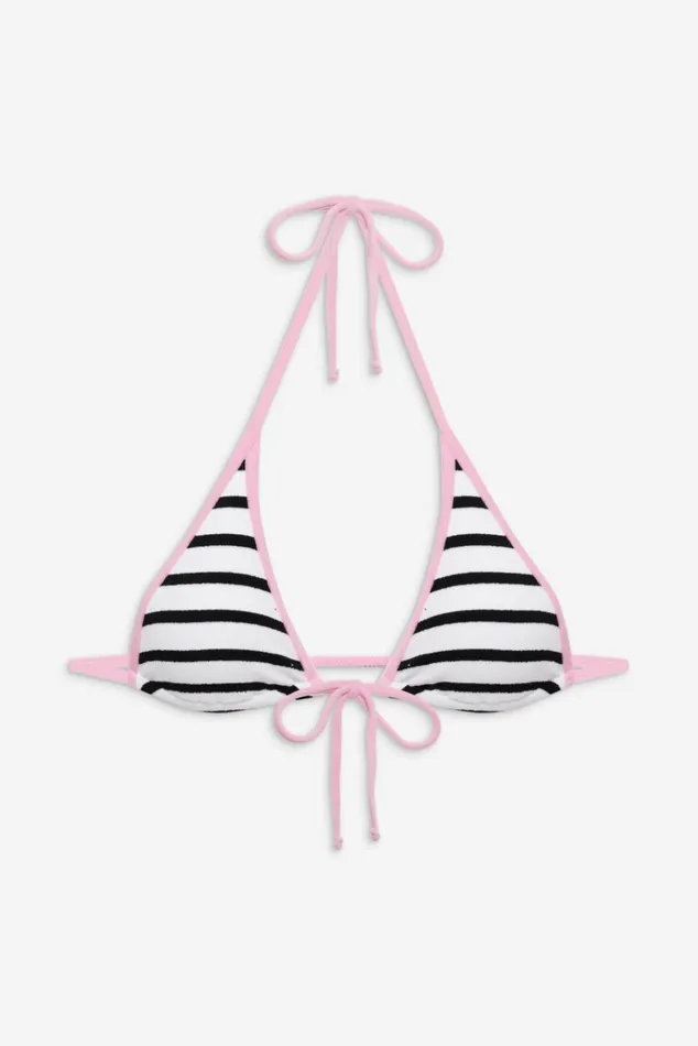 Frankies Bikinis Paradise Micro Halter Bikini Top Vintage Stripe Women Bikinis