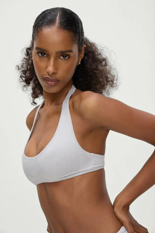 Frankies Bikinis Skyler Bikini Top Heather Grey Women Tops