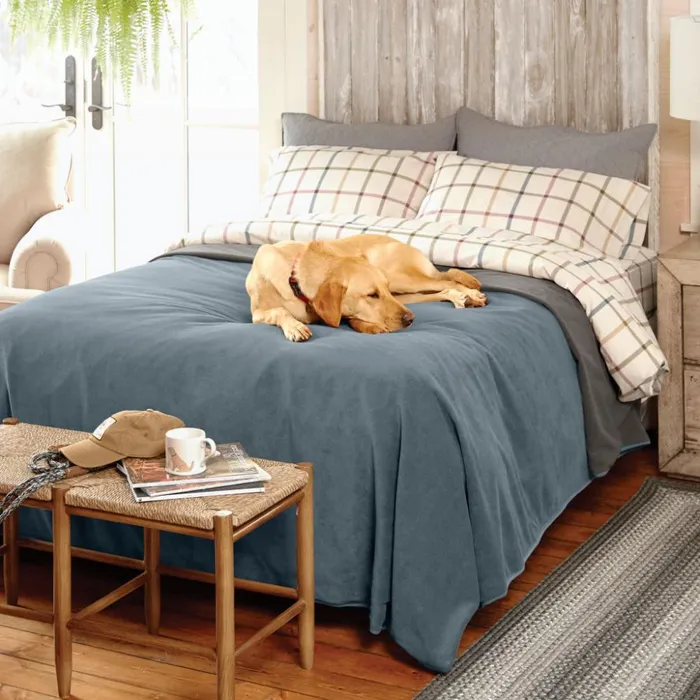 Furniture Protectors and Throws Dogs Orvis DogProof Fleece Coverlet Blue