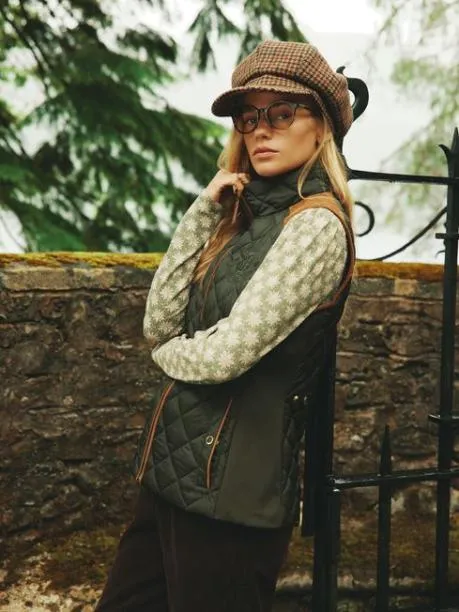 Gilets Women Joules Khaki Green Showerproof Diamond Quilted Gilet