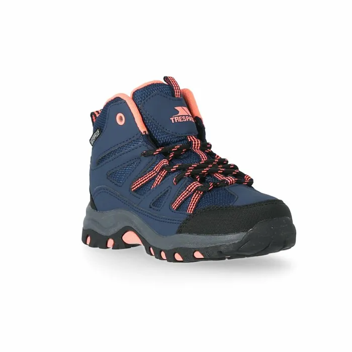 Gillon Waterproof Walking Boots Navyneon Coral Kids Trespass Walking Boots