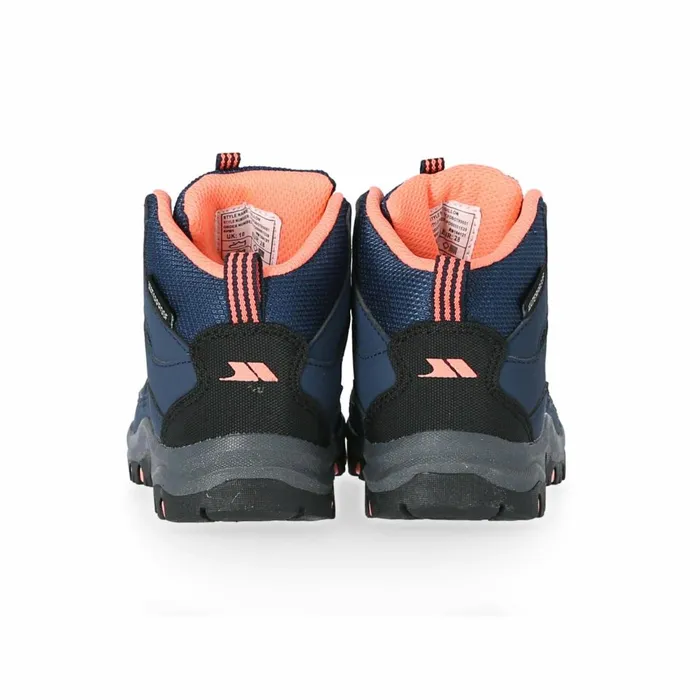 Gillon Waterproof Walking Boots Navyneon Coral Kids Trespass Walking Boots