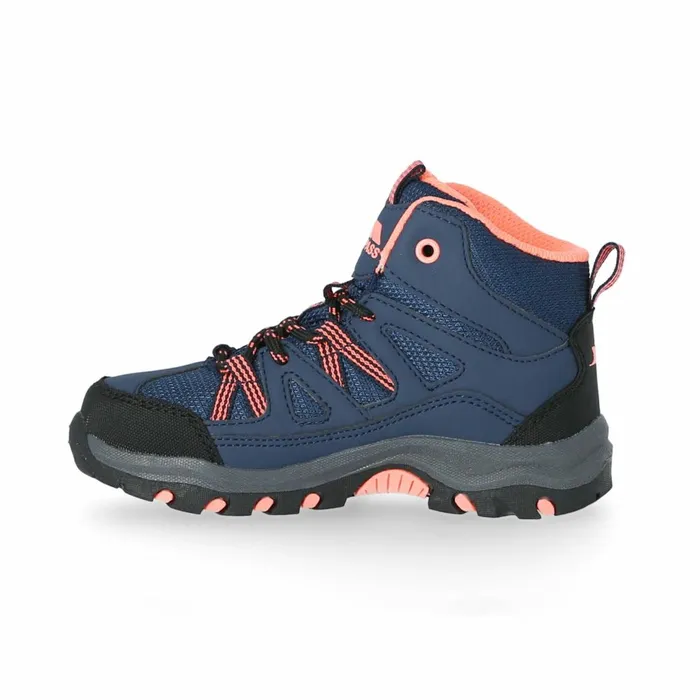 Gillon Waterproof Walking Boots Navyneon Coral Kids Trespass Walking Boots