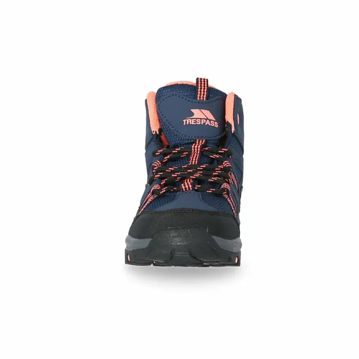 Gillon Waterproof Walking Boots Navyneon Coral Kids Trespass Walking Boots