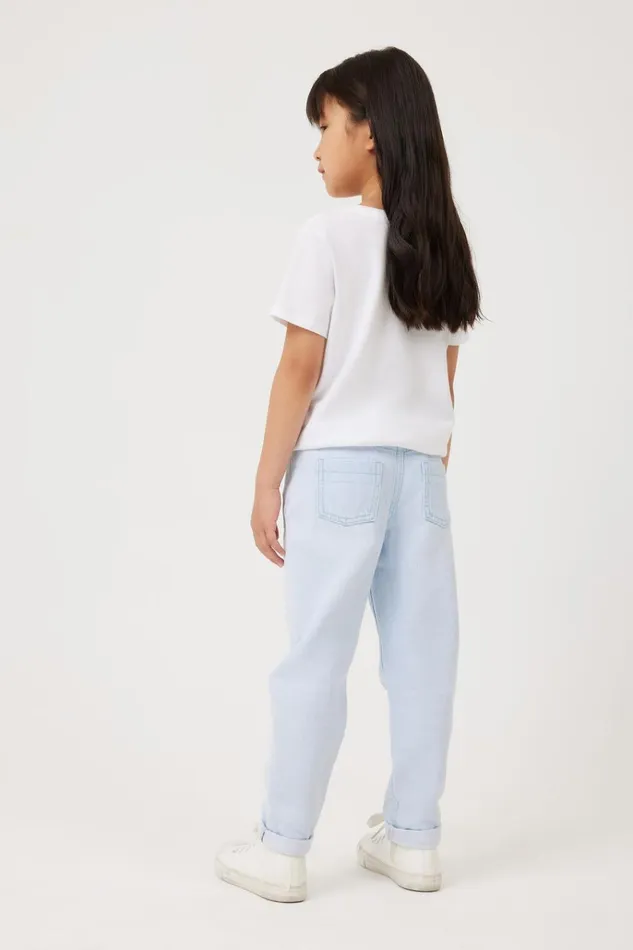 Girls Leggings Pants and Jeans Cotton On India Mom Jean Bleach Blue Wash Girls Leggings Pants and Jeans Cotton On India Mom Jean Bleach Blue Wash