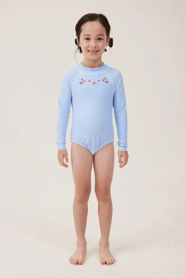 Girls Swimwear Cotton On Lydia One Piece Dusk Bluebirdie Stripe Girls Swimwear Cotton On Lydia One Piece Dusk Bluebirdie Stripe