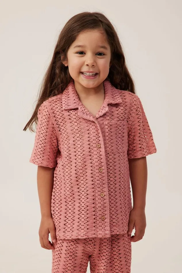 Girls Tops and TShirts Cotton On Phoebe Resort Shirt Clay Pigeon