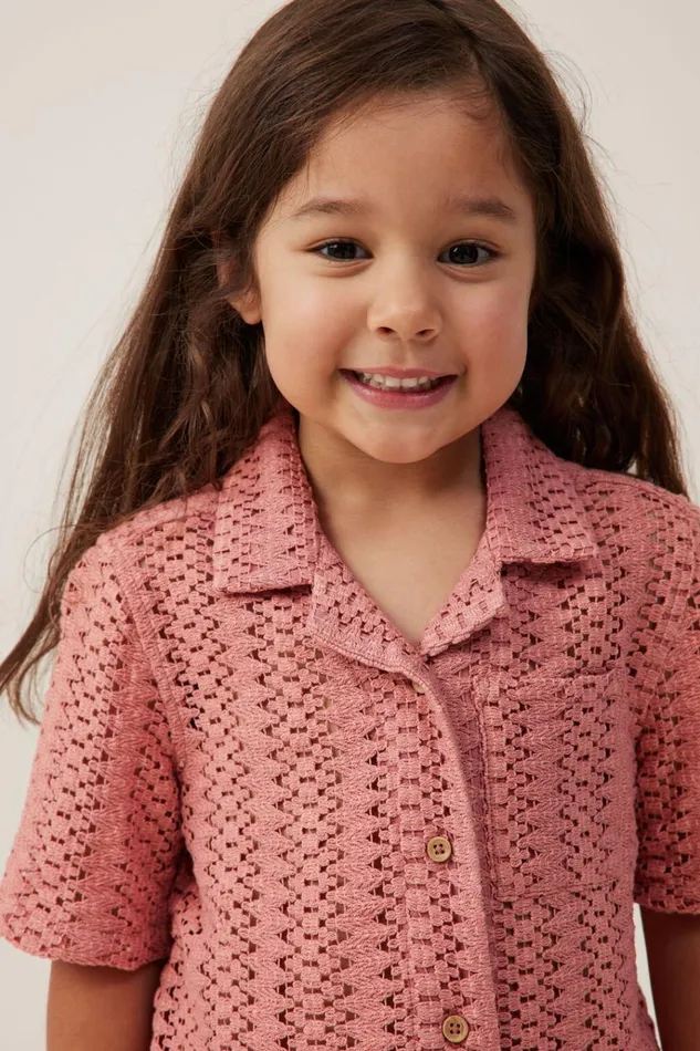 Girls Tops and TShirts Cotton On Phoebe Resort Shirt Clay Pigeon