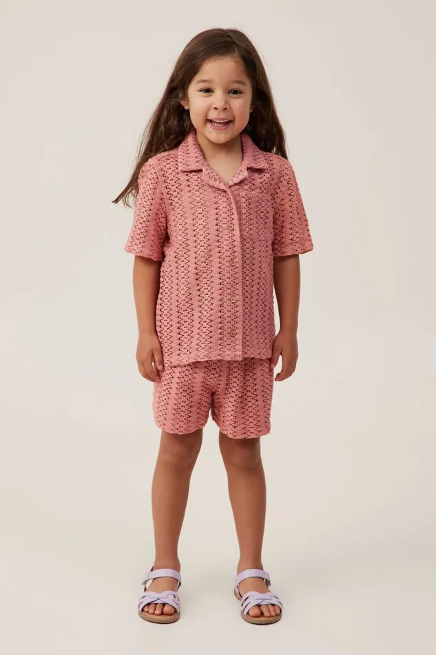 Girls Tops and TShirts Cotton On Phoebe Resort Shirt Clay Pigeon