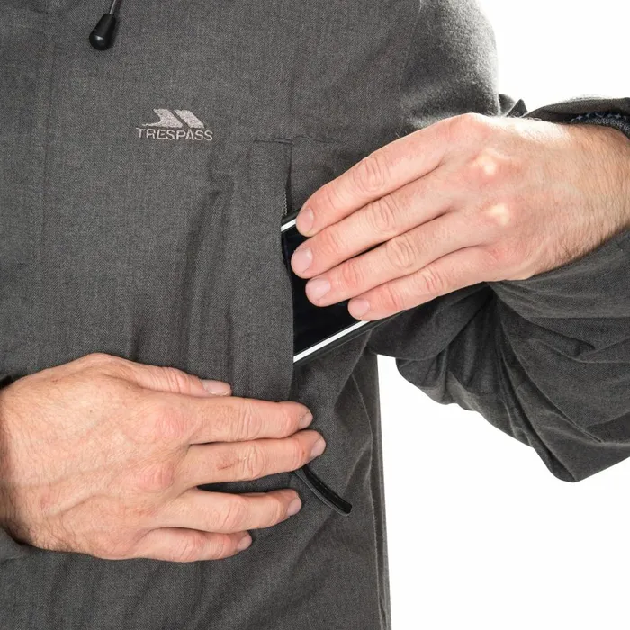 Glover Waterproof Jacket Dark Grey Marl Men Trespass Waterproof Jackets