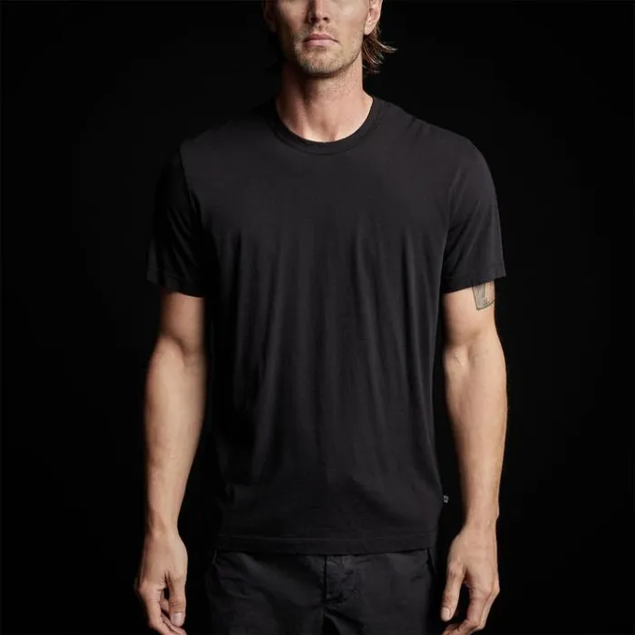 Graphics Men James Perse Short Sleeve Crew Alpine Graphic Black