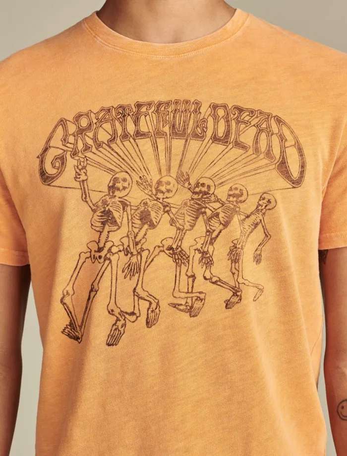 Grateful Dead Skeletons Amber Glow Men Lucky Brand Graphic Tees