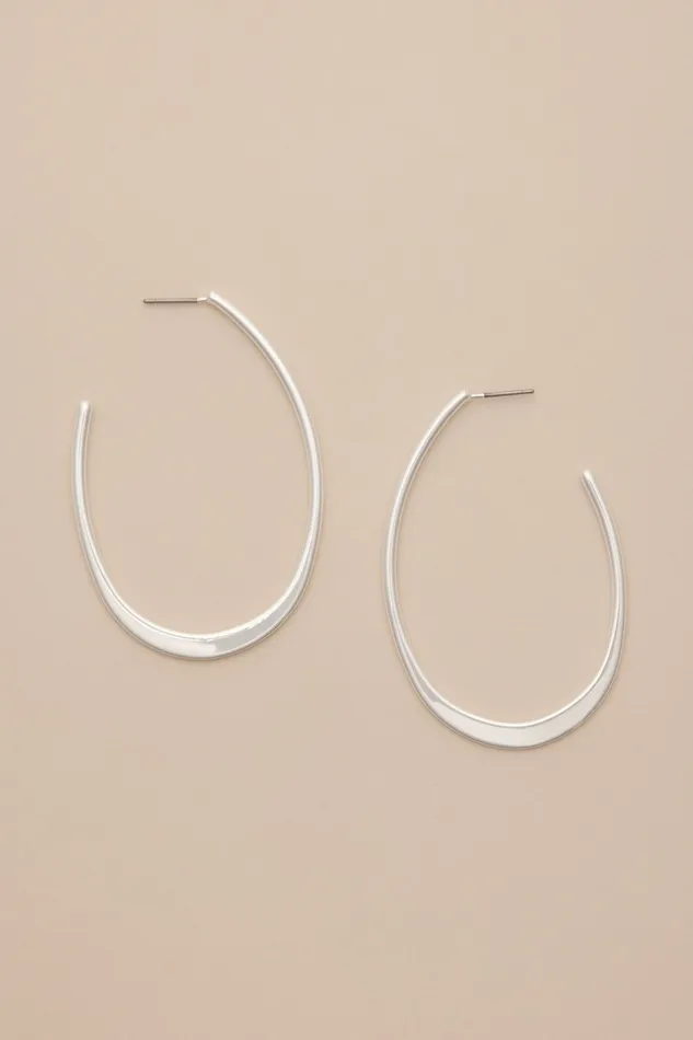 Half Hoop Earrings Silver Women Lucky Brand Jewelry